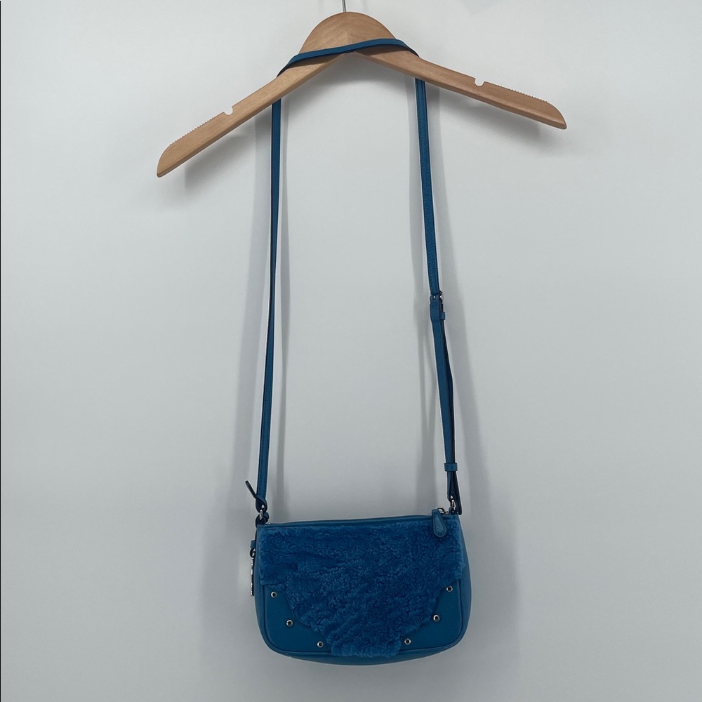 Coach Rhyder Shearling Pouchette in Blue G1593 D2 - Picture 4 of 10